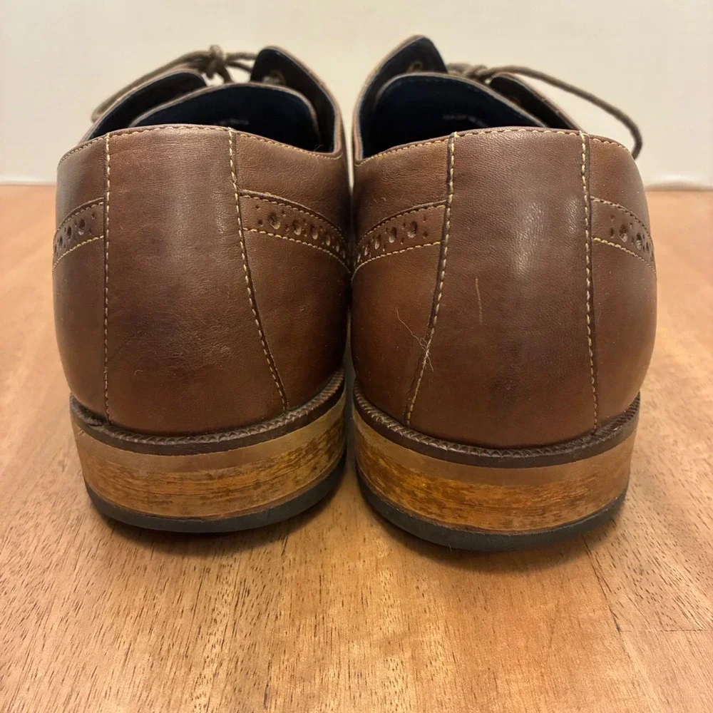 Cole Haan Mens 10.5M Brown Leather Wingtip Brogue Dress Shoes Oxford C10899